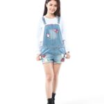 UP Sweety UPST PATCH / OVERRALLS DENIM SHORTS