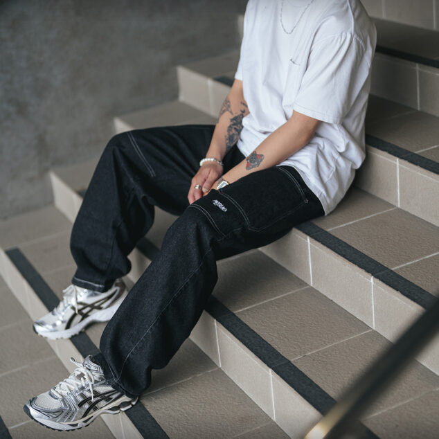 MOBLAB 重磅工具口袋單寧寬褲