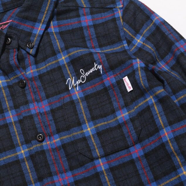 UP Sweety CURSIVE LOGO / FLANNEL CHECK SHIRT.LS