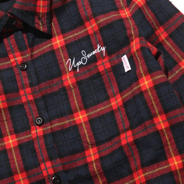 UP Sweety CURSIVE LOGO / FLANNEL CHECK SHIRT.LS