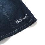 UP Sweety CURSIVE LOGO / BUTTONED DENIM SKIRT