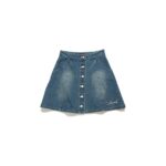 UP Sweety CURSIVE LOGO / BUTTONED DENIM SKIRT