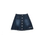 UP Sweety CURSIVE LOGO / BUTTONED DENIM SKIRT