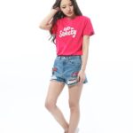 UP Sweety UPST PATCH / HIGH RISE DENIM SHORTS