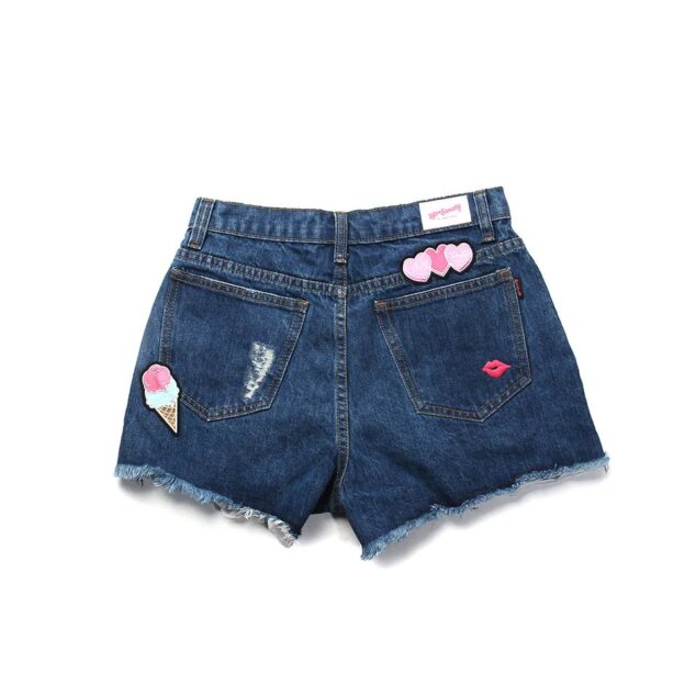UP Sweety UPST PATCH / HIGH RISE DENIM SHORTS