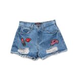 UP Sweety UPST PATCH / HIGH RISE DENIM SHORTS