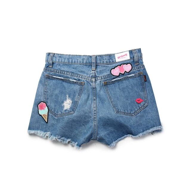 UP Sweety UPST PATCH / HIGH RISE DENIM SHORTS