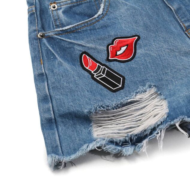UP Sweety UPST PATCH / HIGH RISE DENIM SHORTS