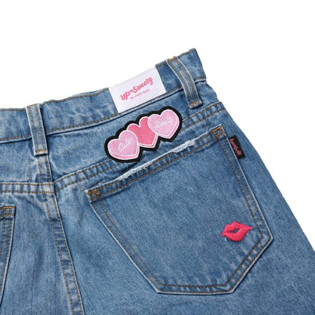 UP Sweety UPST PATCH / HIGH RISE DENIM SHORTS