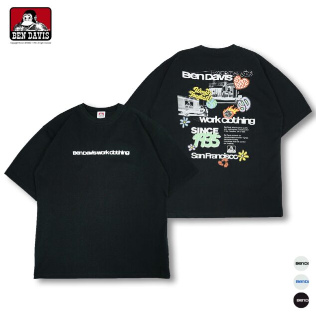 【BEN DAVIS】STICKER WORK TEE 泡泡字 骰子 花花 地球 愛心 貼紙 工作 短T 3色