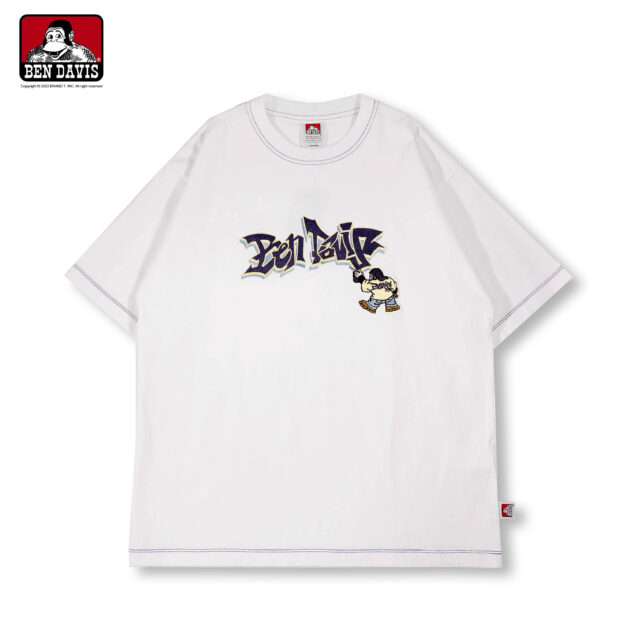 【BEN DAVIS】SPRAY ART CONTRAST STITCH TEE 猿人噴漆 街頭字體 外縫線設計 短T 4色