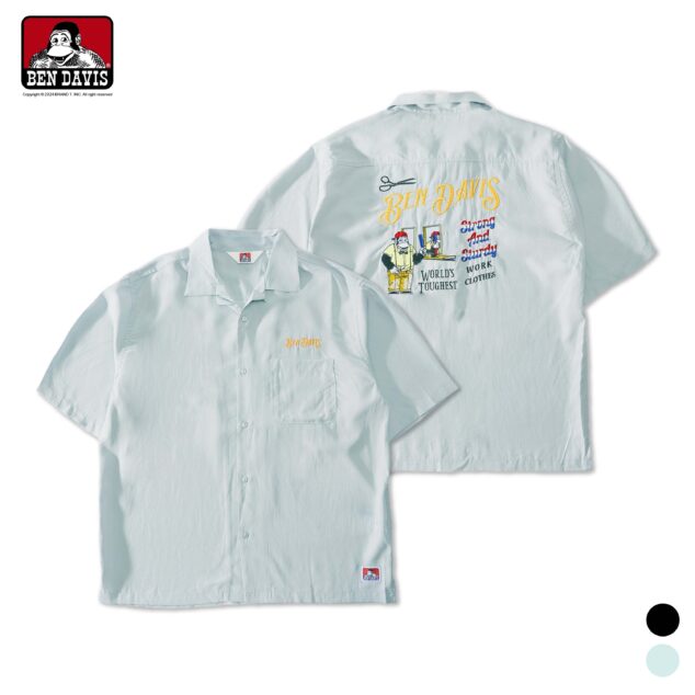 【BEN DAVIS】CUT HOUSE O/C SHIRT 理髮廳 猿人 刺繡 LOGO 短袖 襯衫 2色