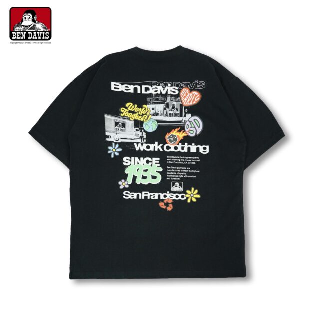 【BEN DAVIS】STICKER WORK TEE 泡泡字 骰子 花花 地球 愛心 貼紙 工作 短T 3色