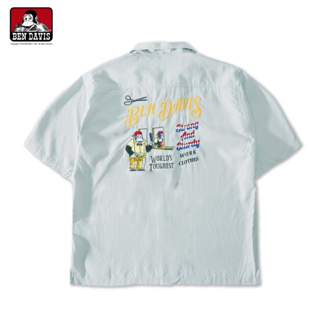 【BEN DAVIS】CUT HOUSE O/C SHIRT 理髮廳 猿人 刺繡 LOGO 短袖 襯衫 2色