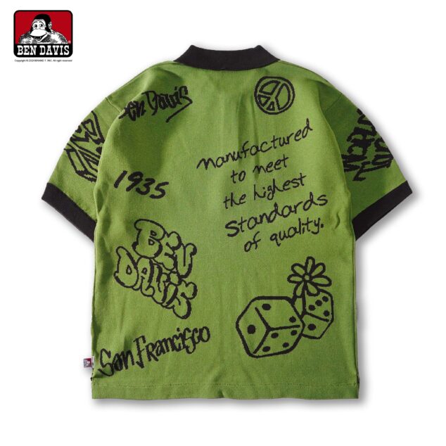 【BEN DAVIS】SCRIBBLE KNIT POLO 骰子1935 塗鴉 針織 短袖 襯衫 POLO襯衫 2色