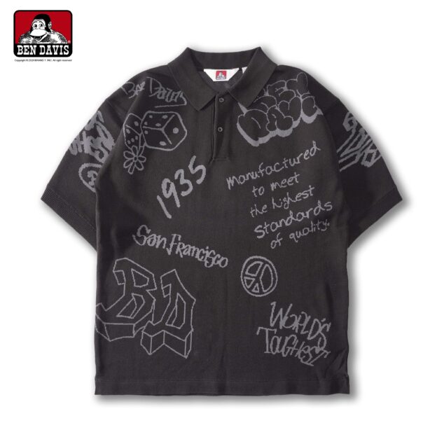 【BEN DAVIS】SCRIBBLE KNIT POLO 骰子1935 塗鴉 針織 短袖 襯衫 POLO襯衫 2色