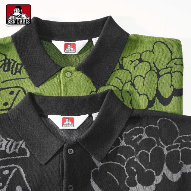 【BEN DAVIS】SCRIBBLE KNIT POLO 骰子1935 塗鴉 針織 短袖 襯衫 POLO襯衫 2色