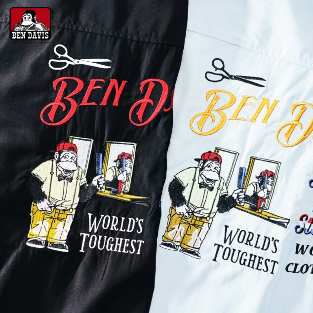 【BEN DAVIS】CUT HOUSE O/C SHIRT 理髮廳 猿人 刺繡 LOGO 短袖 襯衫 2色