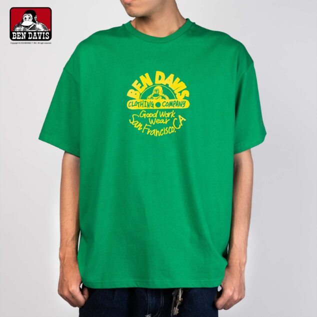 【BEN DAVIS】RECYCLE COTTON MIX PRINT 工作 猿人 抗菌 防臭 短T 2色