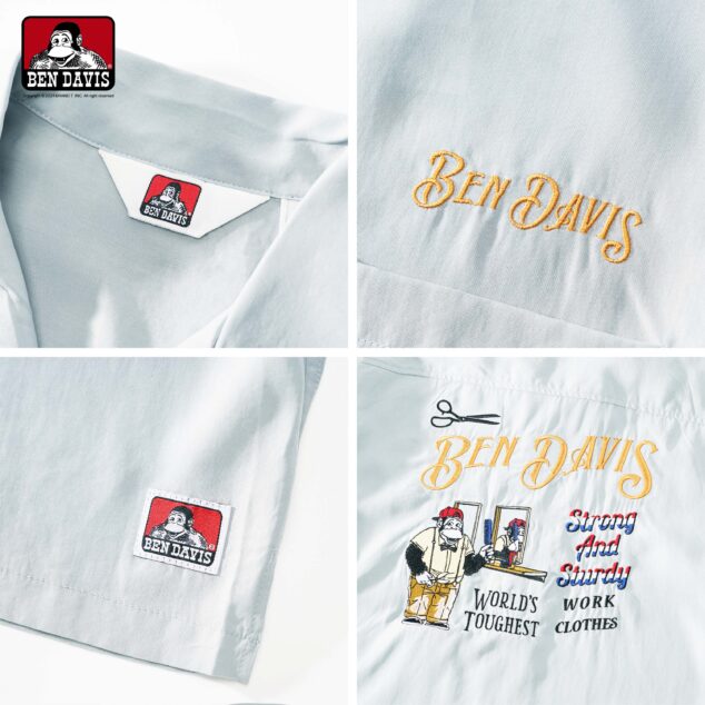 【BEN DAVIS】CUT HOUSE O/C SHIRT 理髮廳 猿人 刺繡 LOGO 短袖 襯衫 2色