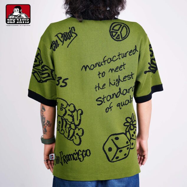 【BEN DAVIS】SCRIBBLE KNIT POLO 骰子1935 塗鴉 針織 短袖 襯衫 POLO襯衫 2色