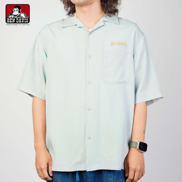 【BEN DAVIS】CUT HOUSE O/C SHIRT 理髮廳 猿人 刺繡 LOGO 短袖 襯衫 2色