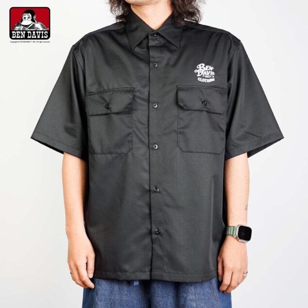 【BEN DAVIS】NEEDLEWORK S/S WORK SHIRT 雙口袋 骰子 刺繡 LOGO 工裝 短袖 襯衫 2色
