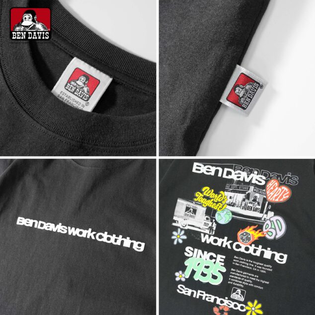 【BEN DAVIS】STICKER WORK TEE 泡泡字 骰子 花花 地球 愛心 貼紙 工作 短T 3色